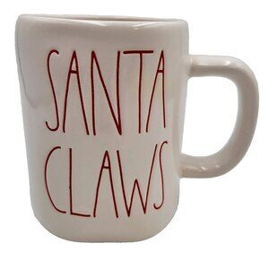 Christmas Cat Santa Claws Rae Dunn Mug Cup Coffee Tea White Ceramic By Magenta